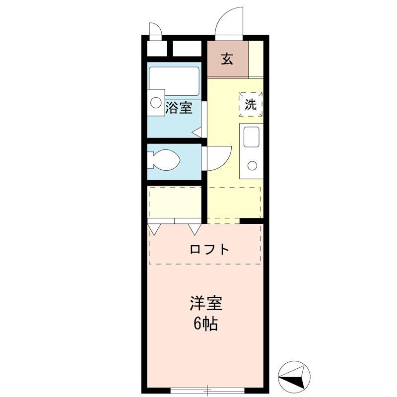 パレスまどか(1K/2階)の間取り写真