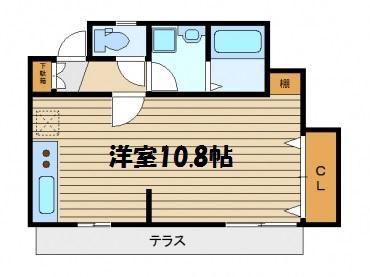 フェリオ(ワンルーム/1階)の間取り写真