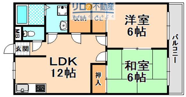 内山マンション(2LDK/3階)の間取り写真