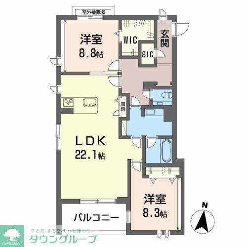 エスポワ ルミエール(2LDK/3階)の間取り写真