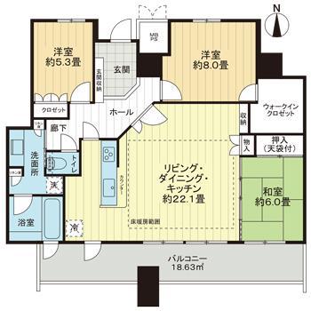 ザ・ライオンズミッドキャピタルタワー(3LDK/35階)の間取り写真