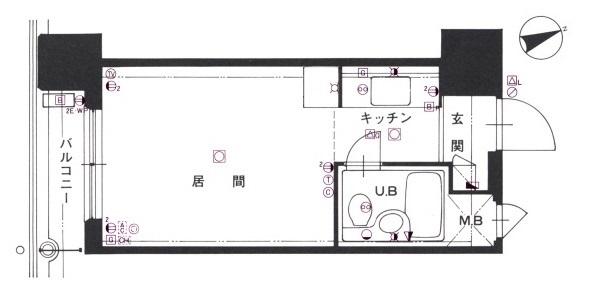 コア東堀(ワンルーム/6階)の間取り写真