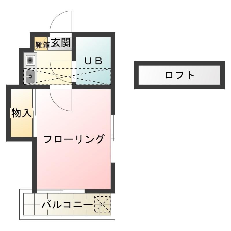 ジュネパレス新松戸第38(1K/2階)の間取り写真
