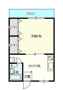 オサメハイツB棟(1DK/1階)の間取り写真