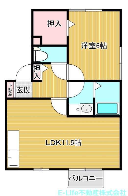 レガロ ボヌール(1LDK/1階)の間取り写真