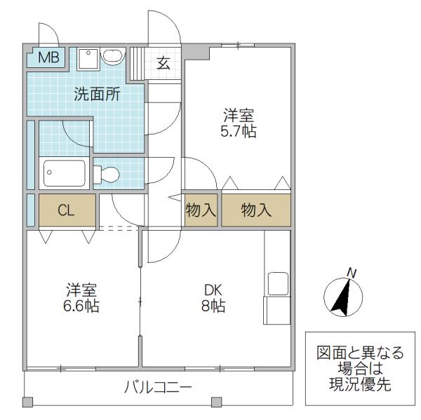 ロイヤルメゾン(2DK/3階)の間取り写真