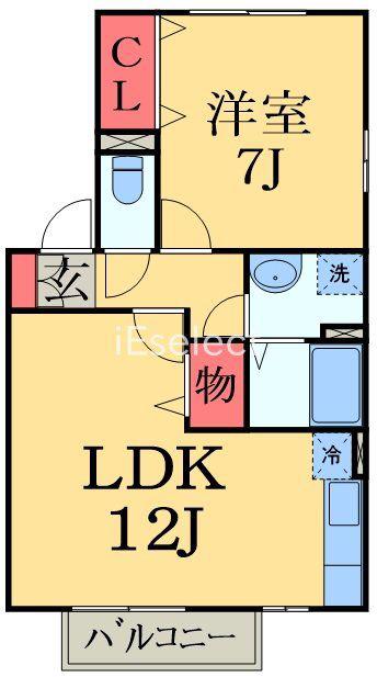 パームヒルズ(1LDK/2階)の間取り写真