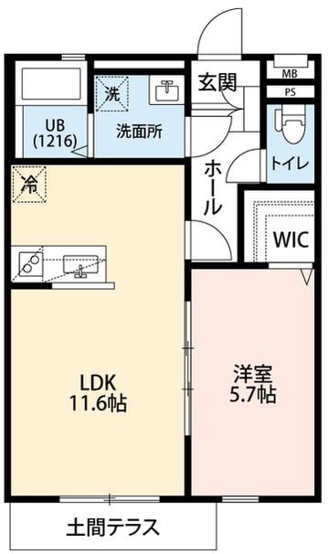 クレール相沢(1LDK/1階)の間取り写真