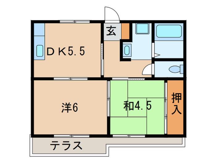 コートSS(2DK/1階)の間取り写真