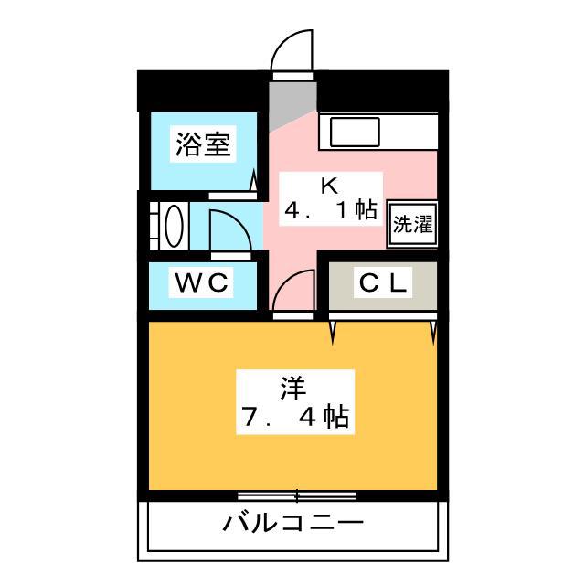 ウェールK(1K/3階)の間取り写真
