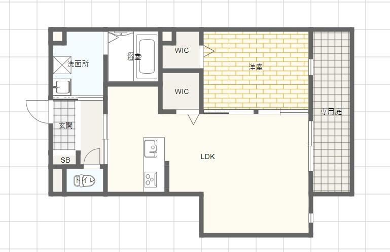 YOUR MAISON CHALEUR(1LDK/1階)の間取り写真
