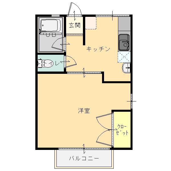 センタービレッジIII(1DK/1階)の間取り写真