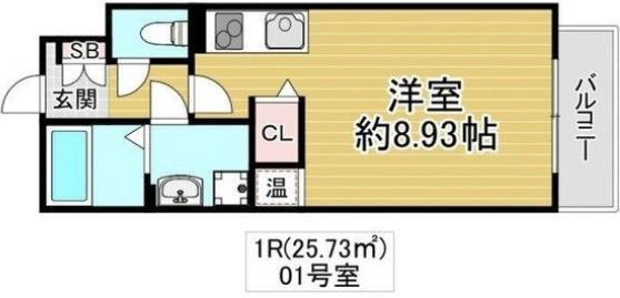 アート徳庵(ワンルーム/3階)の間取り写真
