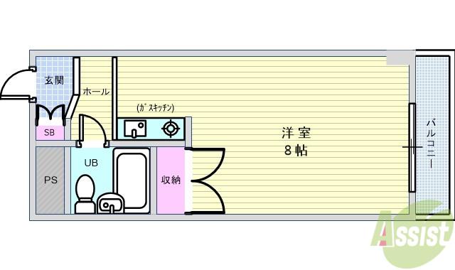 プライム蛍池(ワンルーム/2階)の間取り写真