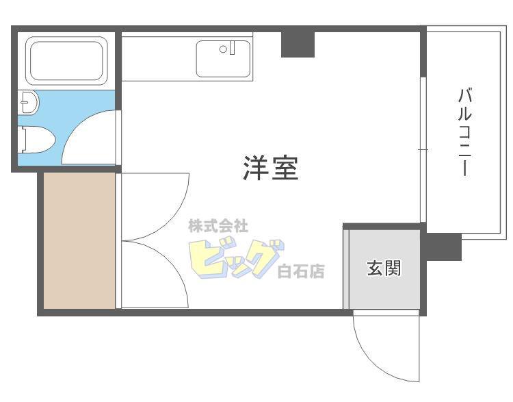 ヴィラ中村(ワンルーム/1階)の間取り写真