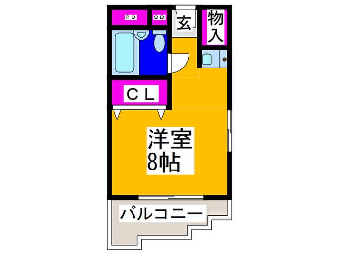 エステートビルVI(ワンルーム/3階)の間取り写真