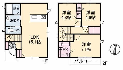 シャーメゾン道三(3LDK/1階)の間取り写真