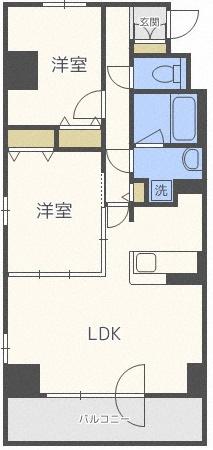 シティコート北一条(2LDK/12階)の間取り写真