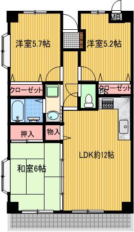 フォレストシティー町田(3LDK/3階)の間取り写真