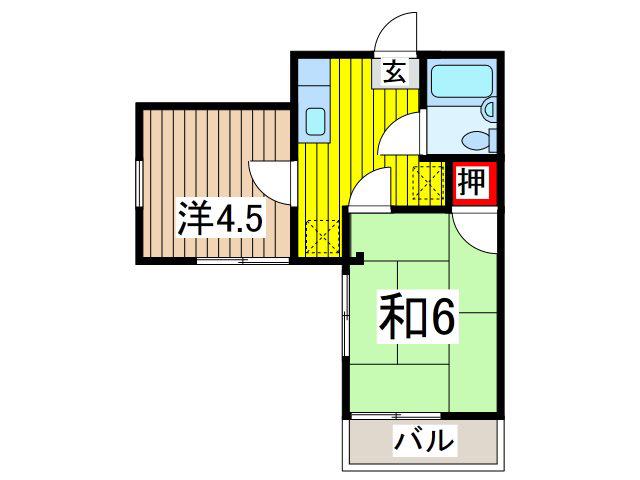 ラ・シェール並木(2K/3階)の間取り写真