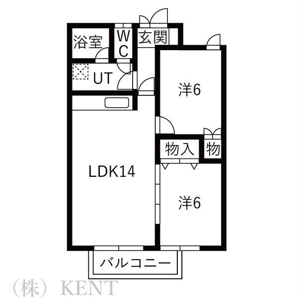 WELL・IN発寒(2LDK/1階)の間取り写真