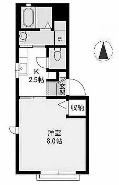 グランドールOZ-II(1K/2階)の間取り写真