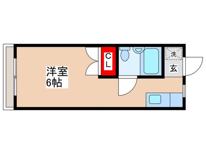 メゾンド飛鳥(ワンルーム/2階)の間取り写真