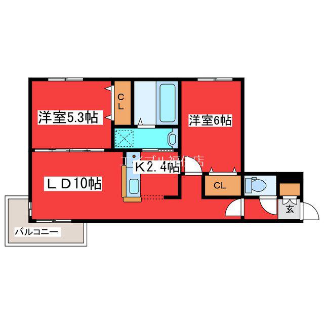 FOURSEASON福住(2LDK/4階)の間取り写真