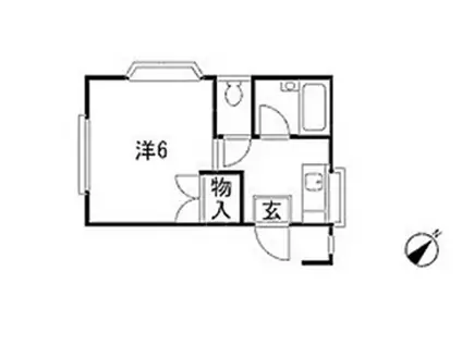 TACHIBANA(1K/2階)の間取り写真