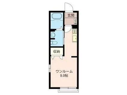 イーストハイム(ワンルーム/1階)の間取り写真