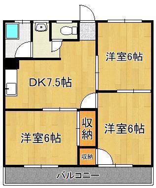 セントラルコーポ大西(3DK/3階)の間取り写真