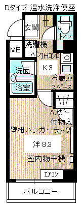 アルバス本町(1K/2階)の間取り写真