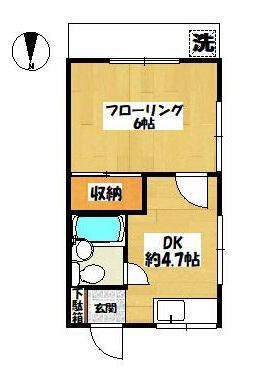 ハイツドリーム(1DK/1階)の間取り写真