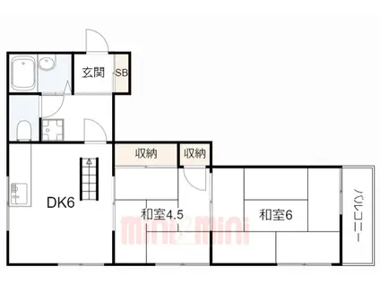 田村ハイツ(2DK/2階)の間取り写真