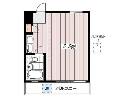 パークサイド矢来37(ワンルーム/1階)の間取り写真