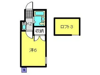 サザンステージ四季美台(1K/1階)の間取り写真