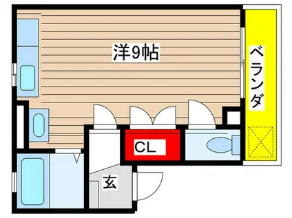 ウィンベル栄(ワンルーム/1階)の間取り写真