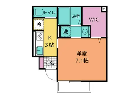 CARRIAGE(1K/1階)の間取り写真