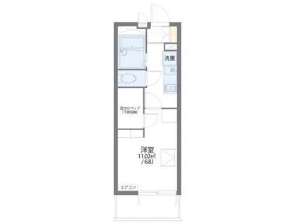 プレシア(1K/2階)の間取り写真