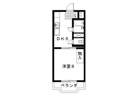 シェルブール(1DK/3階)の間取り写真