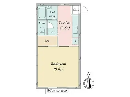 DREAMHOUSE(1K/2階)の間取り写真