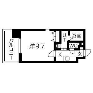THE BRICKS(1K/10階)の間取り写真