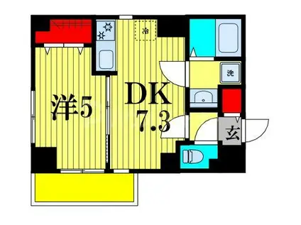 金太郎ヒルズ340(1DK/6階)の間取り写真