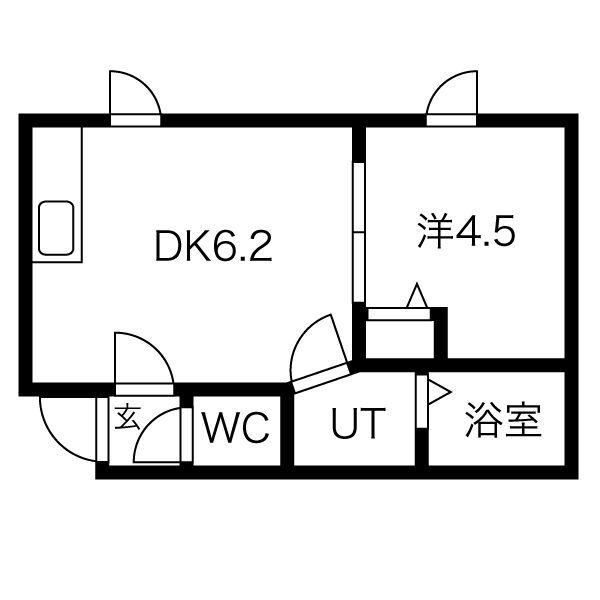 キアーロ琴似(1DK/3階)の間取り写真