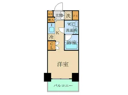 PREMIUM・CUBE横浜(ワンルーム/9階)の間取り写真