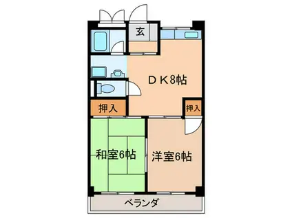 美杉マンション(2DK/2階)の間取り写真