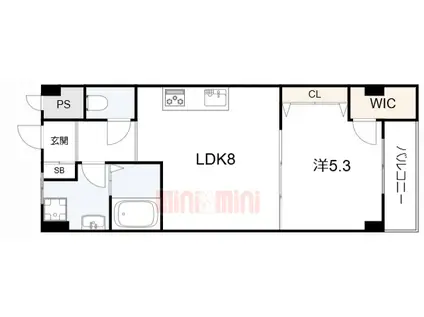 夢野アパートメント(1LDK/1階)の間取り写真