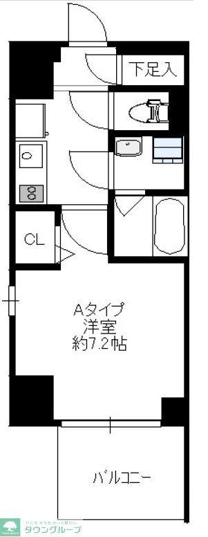 アルティジャーノD S SAYAMA(1K/2階)の間取り写真