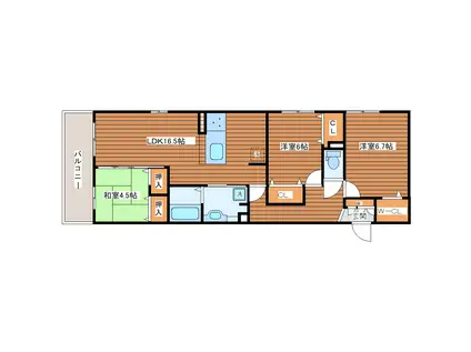 BELLE CEREZO 古曽部(3LDK/2階)の間取り写真