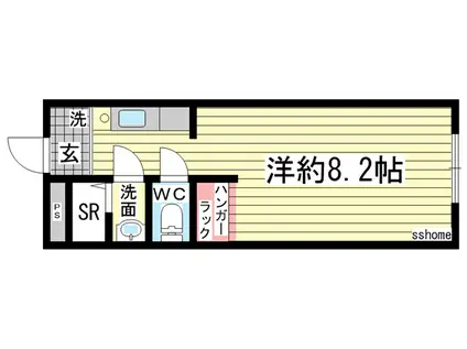 サンハイム六甲(ワンルーム/2階)の間取り写真